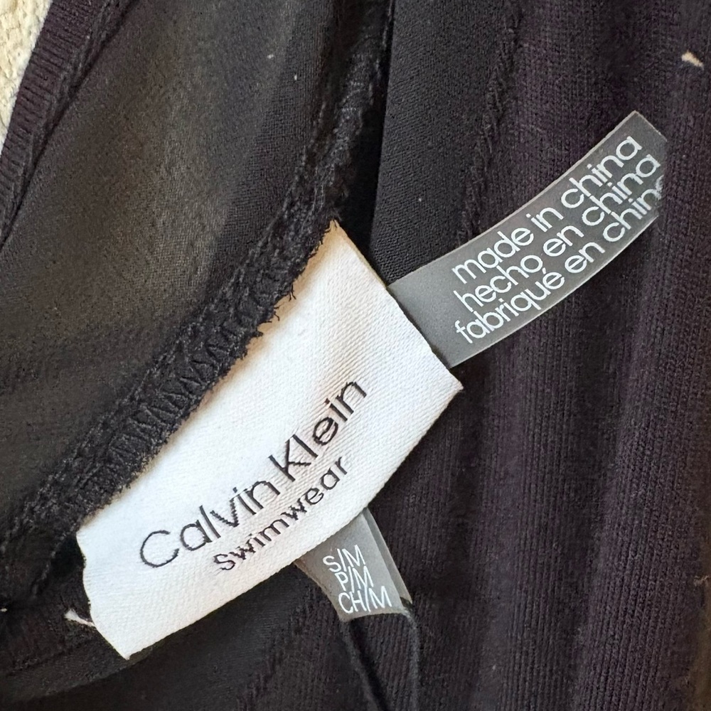 Calvin Klein Assymetrical black swim cover-up NWT size S/M - Picture 9 of 14